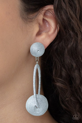 Paparazzi Accessories  - Social Sphere Silver Earring