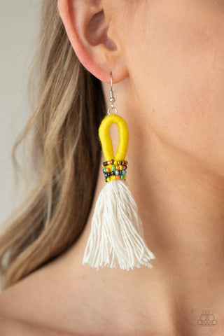 Paparazzi Accessories  - The Dustup - Yellow Earring