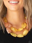 Gives Me Chills - Yellow Necklace - Paparazzi Accessories