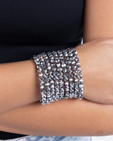 Record-Breaking Beam - Silver Zi Collection Coil Bracelet - Empire Encore Bring Back Exclusive - Paparazzi