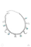 Stellar Sashay - Blue Anklet  - Paparazzi Accessories