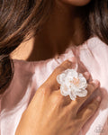 Petal Privilege - White Ring - Paparazzi Accessories