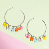 Bemusing Butterflies - Multi Butterfly Hoop Earring - Paparazzi Accessories