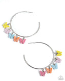 Bemusing Butterflies - Multi Butterfly Hoop Earring - Paparazzi Accessories