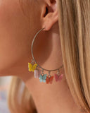 Bemusing Butterflies - Multi Butterfly Hoop Earring - Paparazzi Accessories