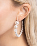 Candidate Class - White Pearl Hoop - Paparazzi Accessories