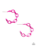 Colorful Cameo - Pink Hoop Earring - Paparazzi Accessories
