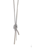 KNOTTED KEEPER - SILVER NECKLACE - PAPARAZZI ACCESSORIES