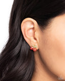 Cherry Candidate - Gold Earring  - Paparazzi Accessories