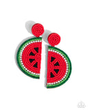 Watermelon Welcome - Red Earring - Paparazzi Accessories