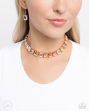 Ecstatic Emeralds - Gold Choker Necklace - Paparazzi Accessories