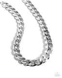 Action CURB - Silver Link Chain - Paparazzi Accessories