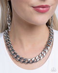 Action CURB - Silver Link Chain - Paparazzi Accessories