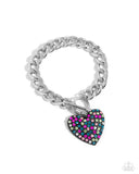 Enamored Elegance - Black Heart Bracelet - Paparazzi Accessories