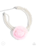 Radiant Rosette - Pink Choker Necklace - Paparazzi Accessories