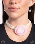 Radiant Rosette - Pink Choker Necklace - Paparazzi Accessories