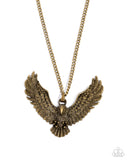 Edgy Eagle - Brass Necklace - Paparazzi Accessories