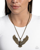 Edgy Eagle - Brass Necklace - Paparazzi Accessories