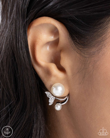 Modular Mermaid - White Pearl Earring - Paparazzi Accessories