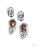 Feathered Fairy Tale - Brown Cowboy 🤠 Earring - Paparazzi Accessories