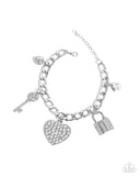 Fortified Fashion - White Charm Bracelet - Paparazzi Accessories