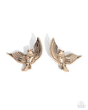 Bird of PLAY - Gold Earring - Paparazzi Accessories