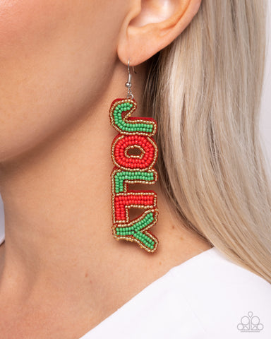 Jolly Holiday - Multi Earring - Paparazzi Accessories