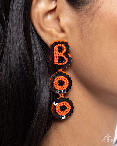 Halloween Bash - Orange Earring - Paparazzi Accessories