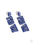 Its Friday! - Blue Earring - Paparazzi Accessories