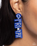 Its Friday! - Blue Earring - Paparazzi Accessories