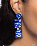 Its Friday! - Blue Earring - Paparazzi Accessories