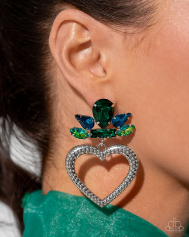 Pushing Perfection - Multi Heart Earring - Paparazzi Accessories