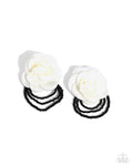 Dramatic Dame - White Flower Earring - Paparazzi Accessories