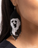 Spooky Strands - Black Earring - Paparazzi Accessories