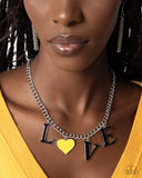 Lovely Lineup - Yellow Heart Necklace - Paparazzi Accessories