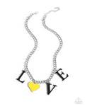 Lovely Lineup - Yellow Heart Necklace - Paparazzi Accessories