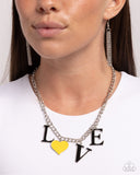 Lovely Lineup - Yellow Heart Necklace - Paparazzi Accessories