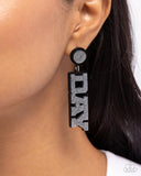 Home Game - Black Earring - Paparazzi Accessories