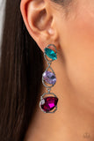 Dimensional Dance - multi - Paparazzi earrings