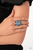 Paparazzi Accessories - Perfectly Park Avenue - Blue Ring - Life of the Party - May 2023