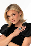 Paparazzi Accessories - Perfectly Park Avenue - Blue Ring - Life of the Party - May 2023