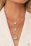 Lustrous Layers White Rhinestone Necklace - Paparazzi Accessories