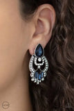 Paparazzi Accessories - Glamour Gauntlet - Blue Clip-On Earring