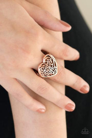 Paparazzi Meet Your MATCHMAKER - Copper - Filigree Heart Ring