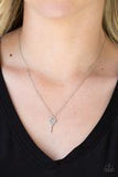 Paparazzi Accessories - Key Figure- White and Silver Necklace- Paparazzi Accessories