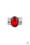 Paparazzi Shine Bright Like A Diamond - Red Gem - Dainty Band Ring