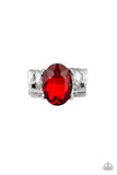 Paparazzi Shine Bright Like A Diamond - Red Gem - Dainty Band Ring