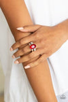 Paparazzi Shine Bright Like A Diamond - Red Gem - Dainty Band Ring