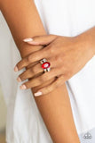 Paparazzi Shine Bright Like A Diamond - Red Gem - Dainty Band Ring