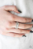 Paparazzi Royal Treasure Chest - White Rhinestones - Silver Dainty Band Ring